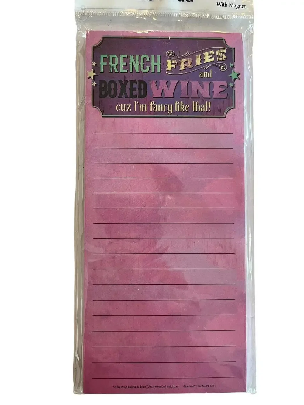 Note Pad 3 Naughty List Shopping List and 1 French Fries Things To Do NEW 1770.2